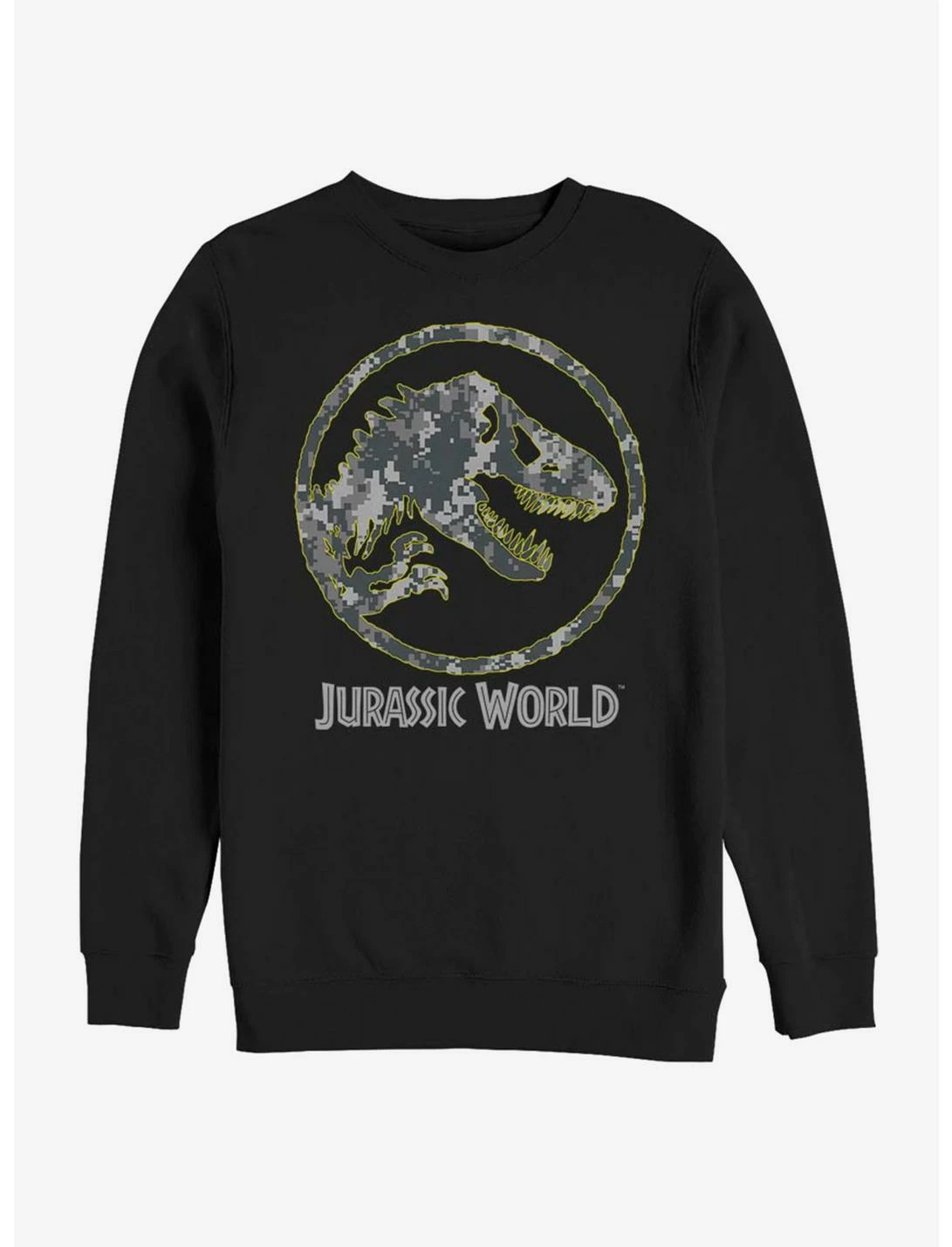 Null Jurassic World Camo Yellow Dino Sweatshirt 1 Null Jurassic World Camo Yellow Dino Sweatshirt