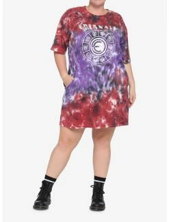 HUNIVERS Her Universe Marvel Eternals Cosmic Tie-Dye T-Shirt Dress Plus Size -Dresses Online Store 14412874 av2