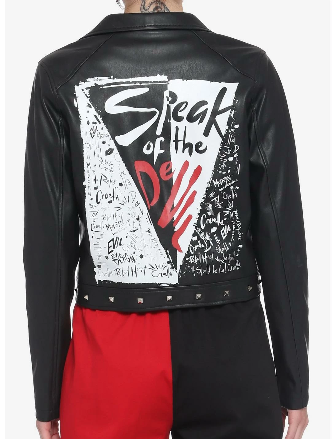 HUNIVERS Her Universe Disney Cruella Speak Of The De Vil Chain Moto Jacket 2 HUNIVERS Her Universe Disney Cruella Speak Of The De Vil Chain Moto Jacket - Image 2