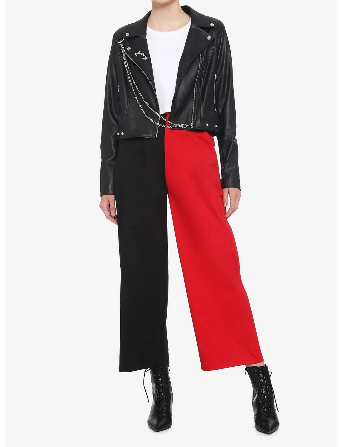 HUNIVERS Her Universe Disney Cruella Speak Of The De Vil Chain Moto Jacket 3 HUNIVERS Her Universe Disney Cruella Speak Of The De Vil Chain Moto Jacket - Image 3