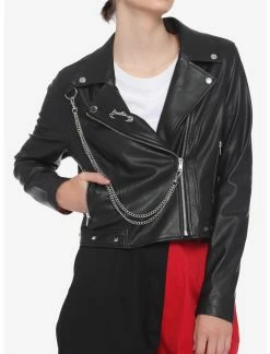 HUNIVERS Her Universe Disney Cruella Speak Of The De Vil Chain Moto Jacket