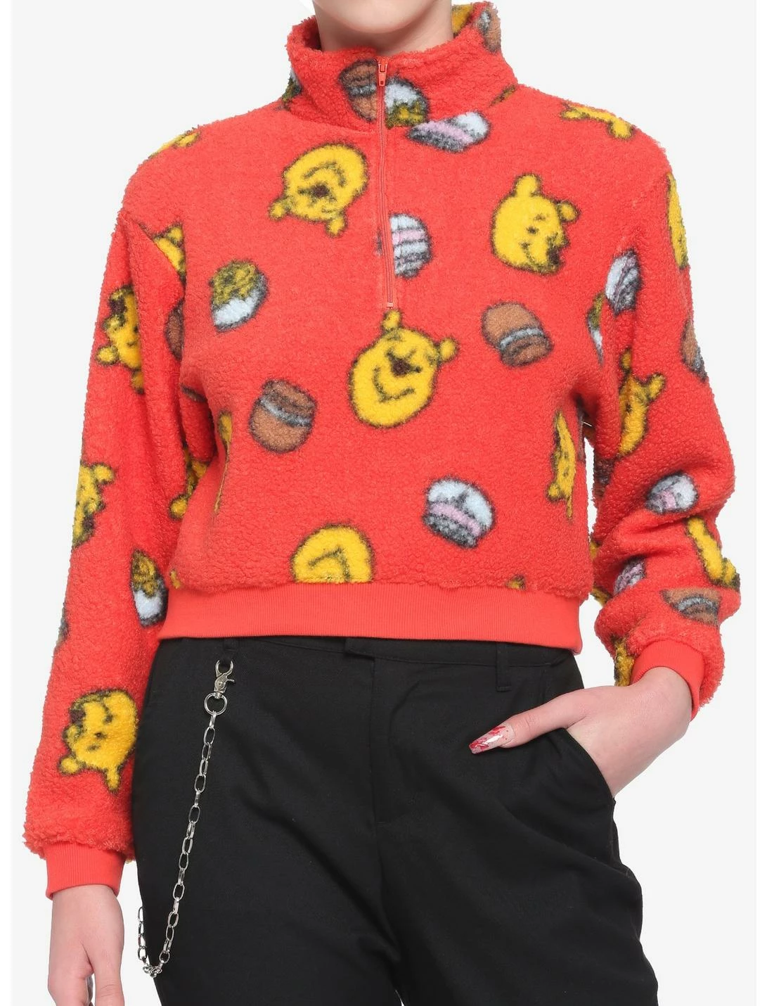 HUNIVERS Disney Winnie The Pooh Fuzzy Half-Zipper Girls Sweater 1 HUNIVERS Disney Winnie The Pooh Fuzzy Half-Zipper Girls Sweater