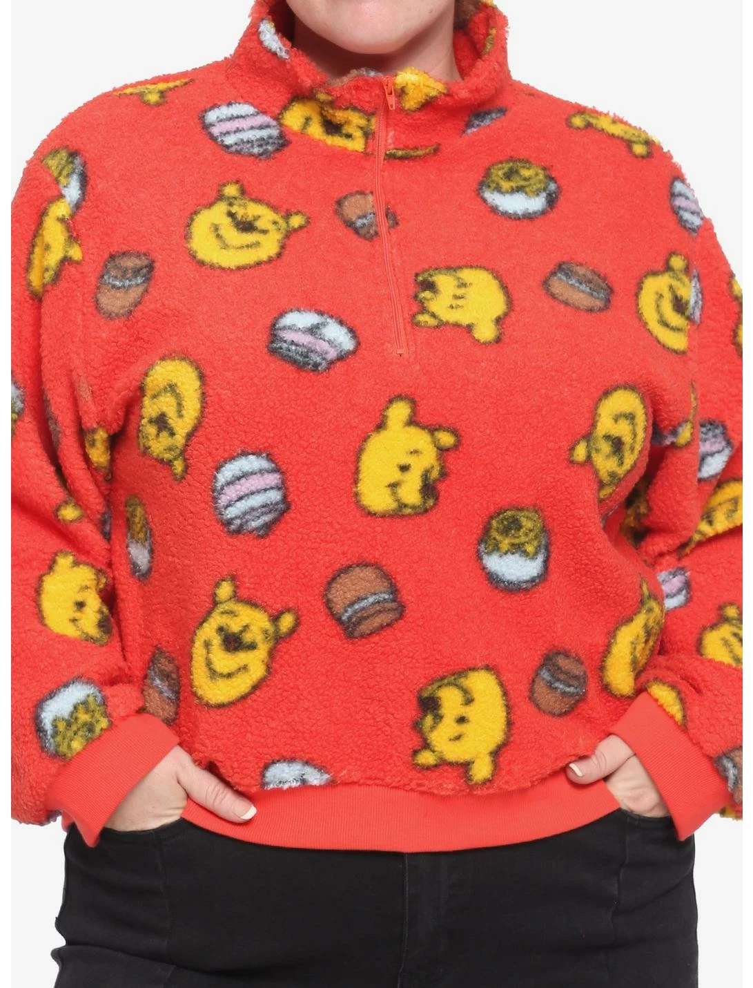 HUNIVERS Disney Winnie The Pooh Fuzzy Half-Zipper Girls Sweater Plus Size 1 HUNIVERS Disney Winnie The Pooh Fuzzy Half-Zipper Girls Sweater Plus Size