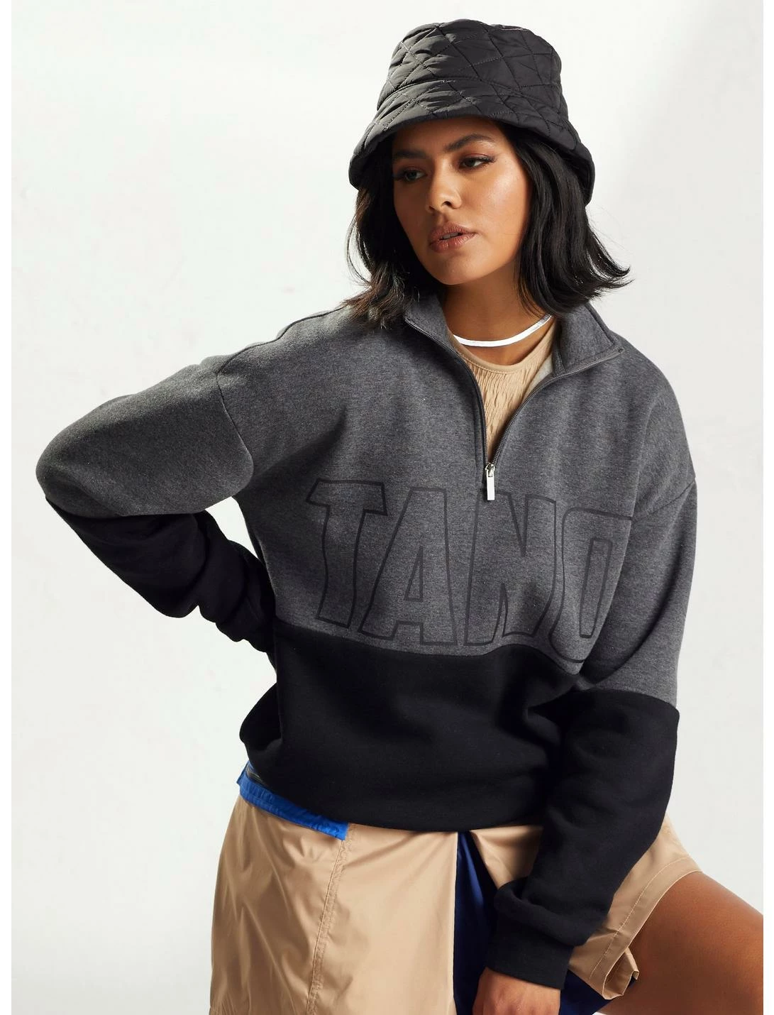 HUNIVERS Our Universe Star Wars Ahsoka Tano Black & Grey Half-Zip Sweatshirt 1 HUNIVERS Our Universe Star Wars Ahsoka Tano Black & Grey Half-Zip Sweatshirt