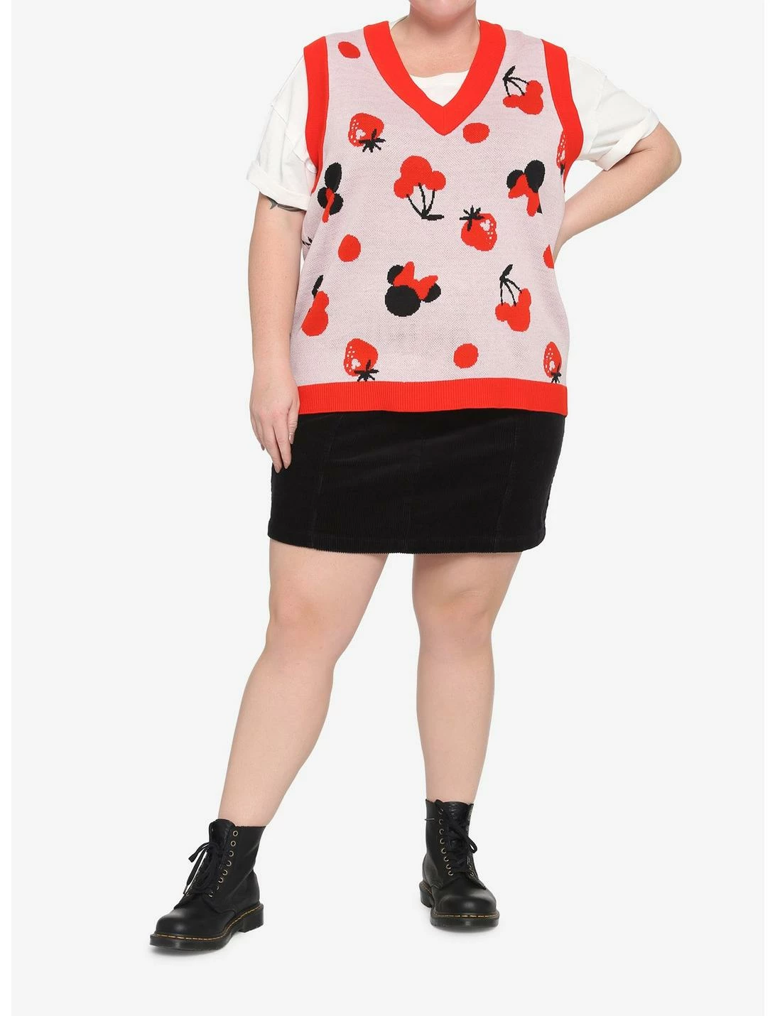 HUNIVERS Her Universe Disney Minnie Mouse Fruit Sweater Vest Plus Size 2 HUNIVERS Her Universe Disney Minnie Mouse Fruit Sweater Vest Plus Size - Image 2