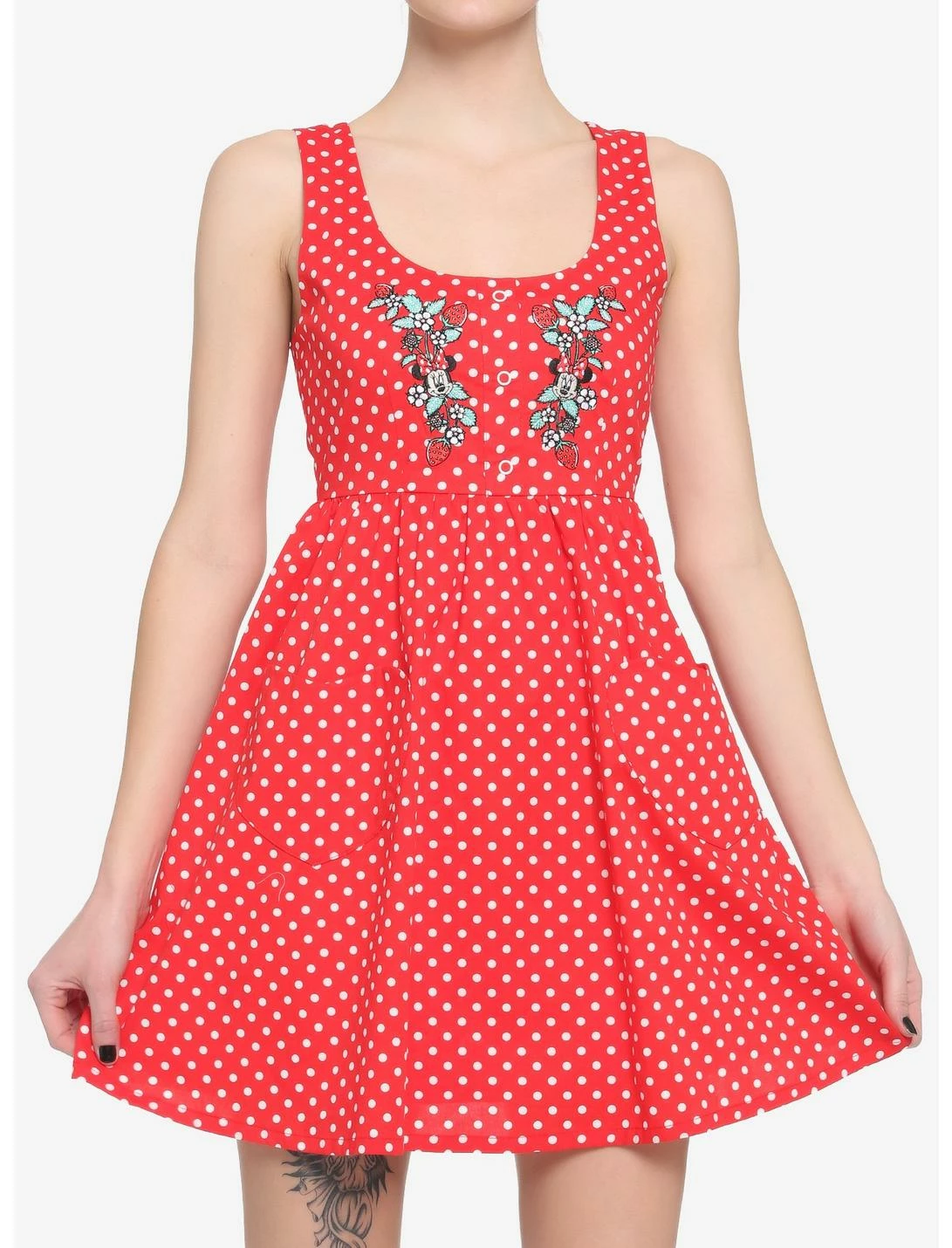 HUNIVERS Her Universe Disney Minnie Mouse Polka Dots Babydoll Dress 1 HUNIVERS Her Universe Disney Minnie Mouse Polka Dots Babydoll Dress