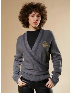 HUNIVERS Outlander Crowned Thistle Crossover Knit Sweater