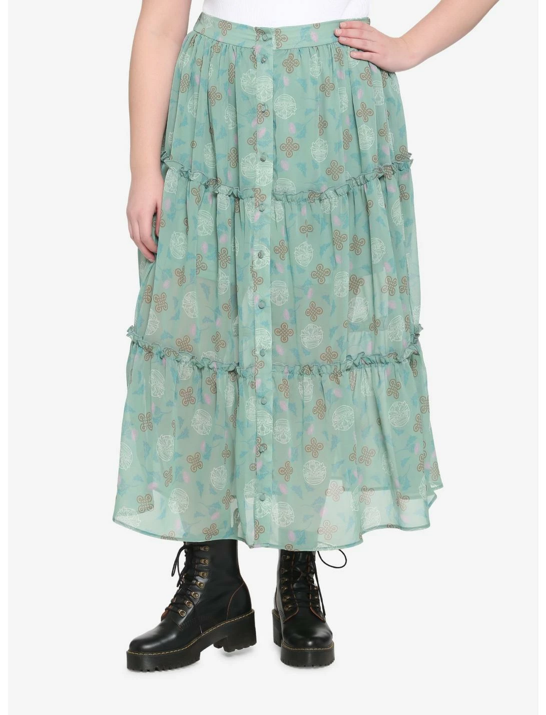 HUNIVERS Outlander Tiered Midi Skirt Plus Size 1 HUNIVERS Outlander Tiered Midi Skirt Plus Size