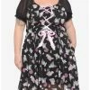 HUNIVERS My Melody & Kuromi Lace-Up Chiffon Dress Plus Size