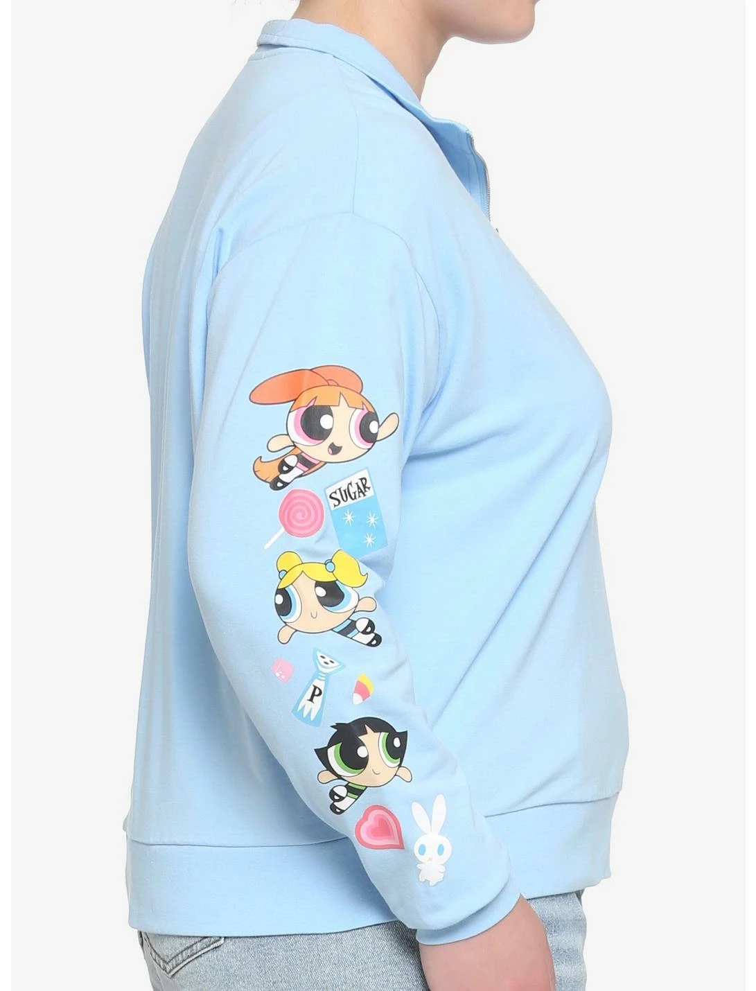 HUNIVERS The Powerpuff Girls Half-Zipper Sweatshirt Plus Size 4 HUNIVERS The Powerpuff Girls Half-Zipper Sweatshirt Plus Size - Image 4