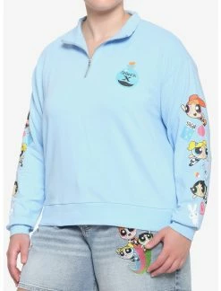 HUNIVERS The Powerpuff Girls Half-Zipper Sweatshirt Plus Size