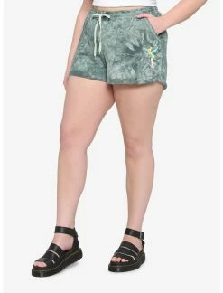 HUNIVERS Her Universe Disney Tinker Bell Green Tie-Dye Soft Shorts Plus Size