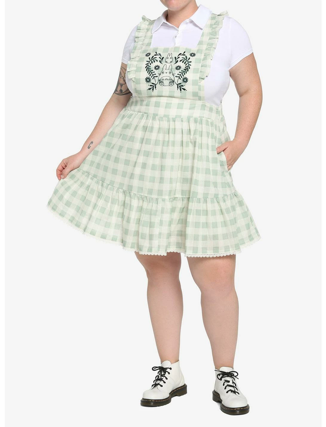 HUNIVERS Her Universe My Neighbor Totoro Gingham Pinafore Skirtall Plus Size 2 HUNIVERS Her Universe My Neighbor Totoro Gingham Pinafore Skirtall Plus Size - Image 2