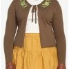 HUNIVERS Shrek Sunflower Tie-Front Skimmer Cardigan Plus Size