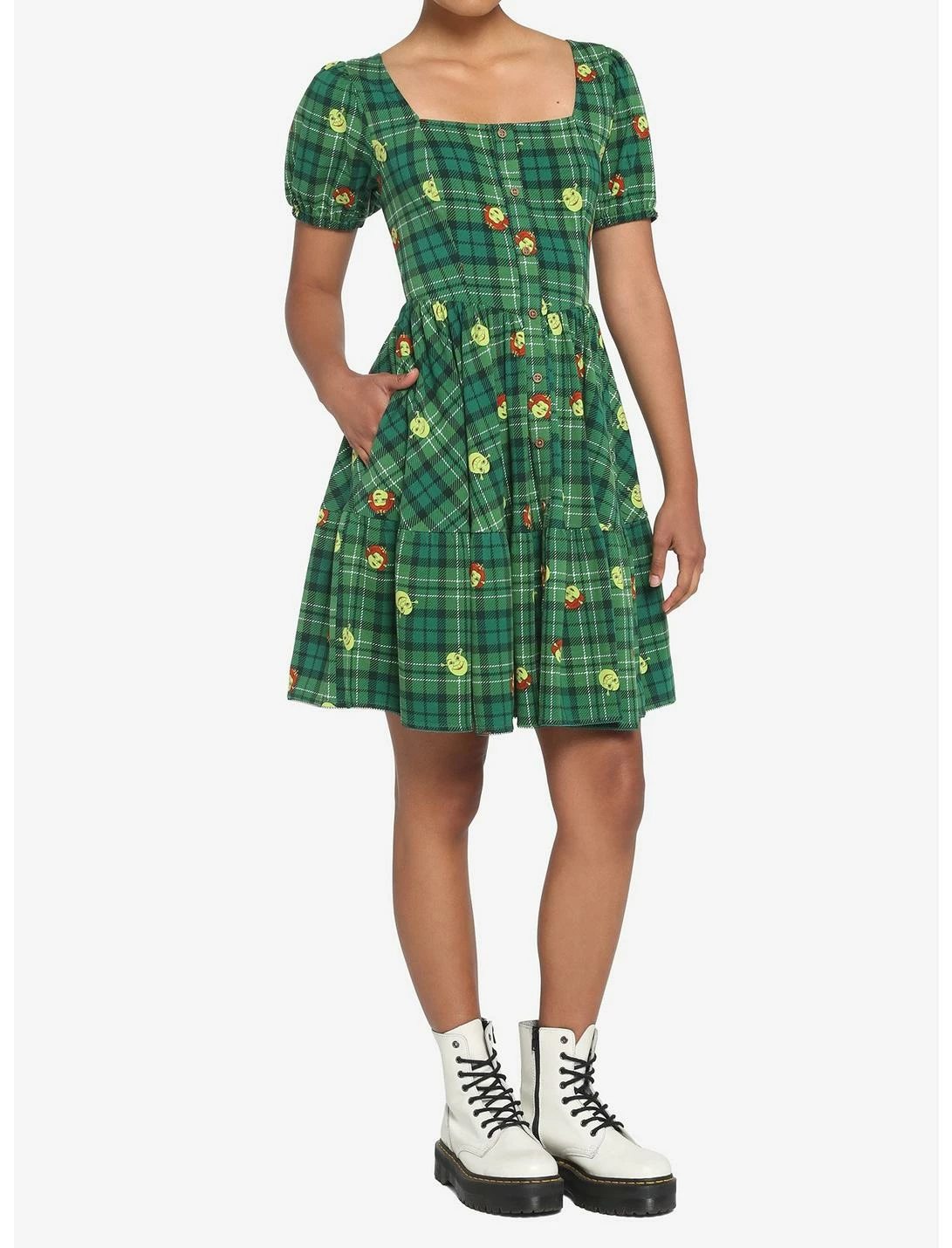 HUNIVERS Shrek Fiona Plaid Tiered Dress 2 HUNIVERS Shrek Fiona Plaid Tiered Dress - Image 2