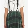 HUNIVERS Harry Potter Slytherin Pleated Suspender Skirt
