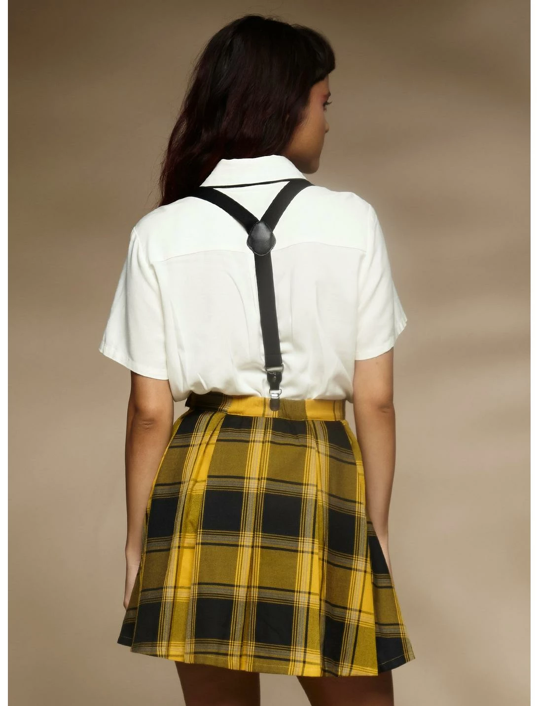HUNIVERS Harry Potter Hufflepuff Pleated Suspender Skirt 3 HUNIVERS Harry Potter Hufflepuff Pleated Suspender Skirt - Image 3