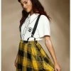 HUNIVERS Harry Potter Hufflepuff Pleated Suspender Skirt