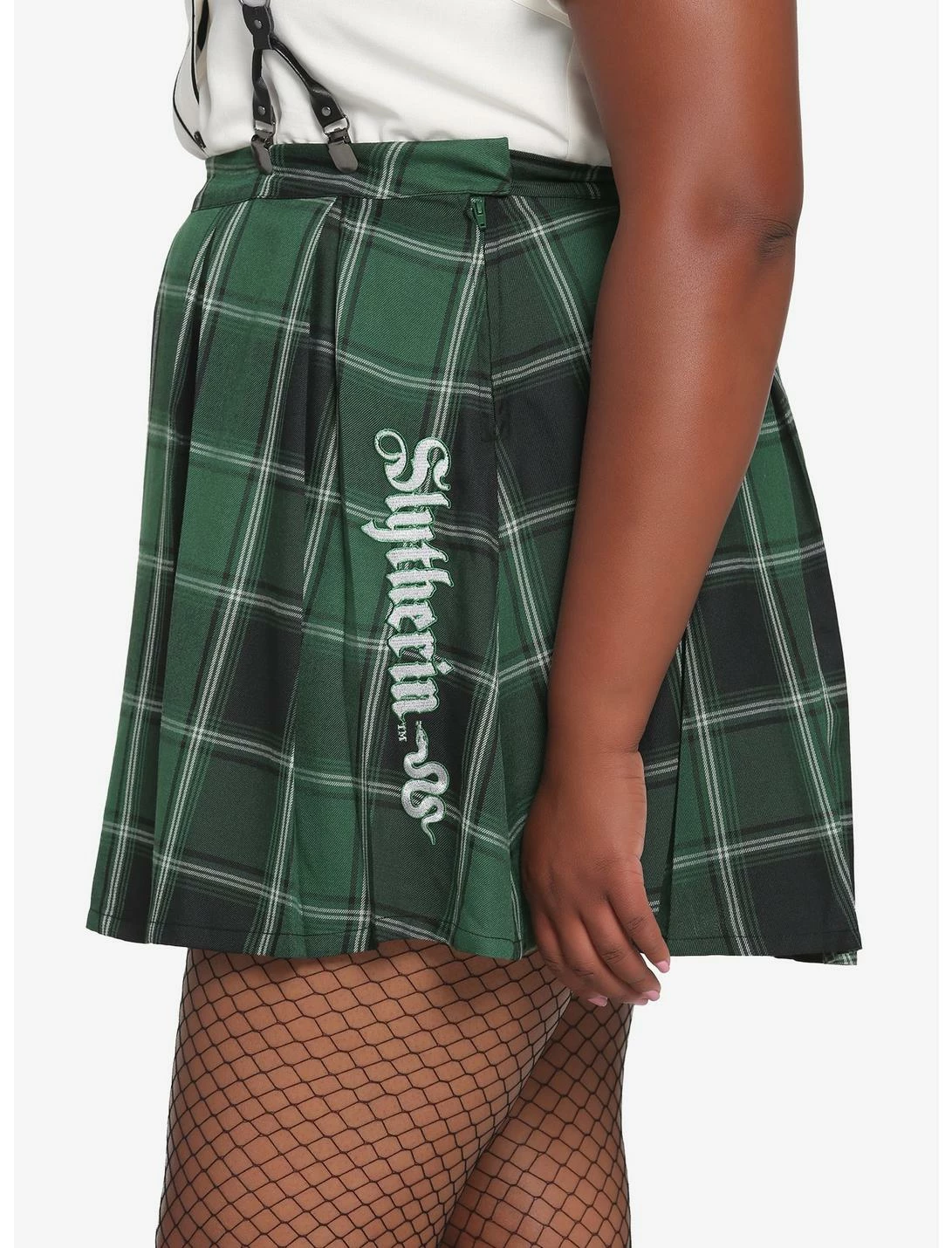 HUNIVERS Harry Potter Slytherin Pleated Suspender Skirt Plus Size 2 HUNIVERS Harry Potter Slytherin Pleated Suspender Skirt Plus Size - Image 2