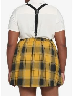 HUNIVERS Harry Potter Hufflepuff Pleated Suspender Skirt Plus Size -Dresses Online Store 17753513 av3
