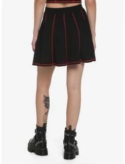 HUNIVERS Black & Red Contrast Stitch Skirt 5 HUNIVERS Black & Red Contrast Stitch Skirt -Dresses Online Store 17944470 av2