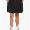 HUNIVERS Black & Red Contrast Stitch Skirt Plus Size