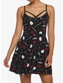 HUNIVERS Friday The 13th Jason Bloody Weapons Strappy Dress