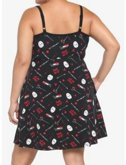 HUNIVERS Friday The 13th Jason Bloody Weapons Strappy Dress Plus Size -Dresses Online Store 17961589 av2