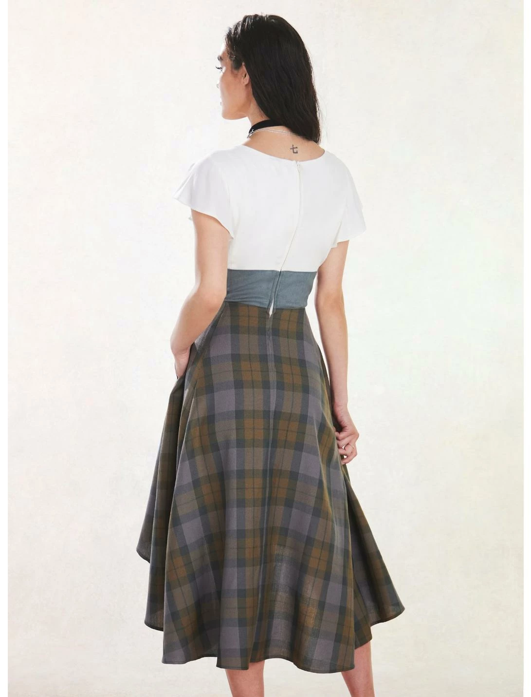 HUNIVERS Her Universe Outlander Tartan Lace-Up Hi-Low Dress 3 HUNIVERS Her Universe Outlander Tartan Lace-Up Hi-Low Dress - Image 3
