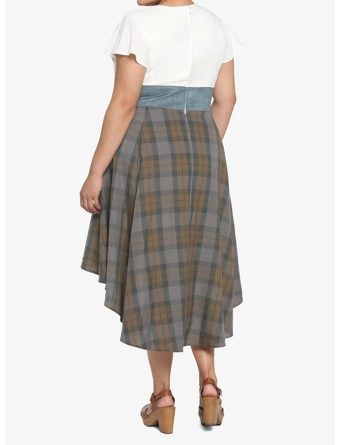 HUNIVERS Her Universe Outlander Tartan Lace-Up Hi-Low Dress Plus Size 3 HUNIVERS Her Universe Outlander Tartan Lace-Up Hi-Low Dress Plus Size - Image 3
