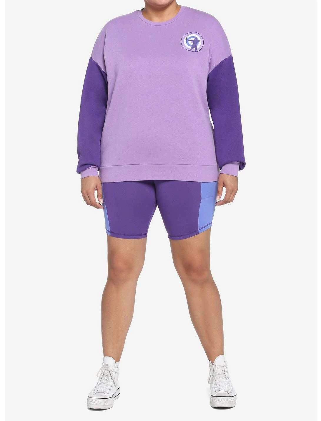 HUNIVERS Her Universe Marvel Hawkeye Kate Bishop Bike Shorts Plus Size 2 HUNIVERS Her Universe Marvel Hawkeye Kate Bishop Bike Shorts Plus Size - Image 2