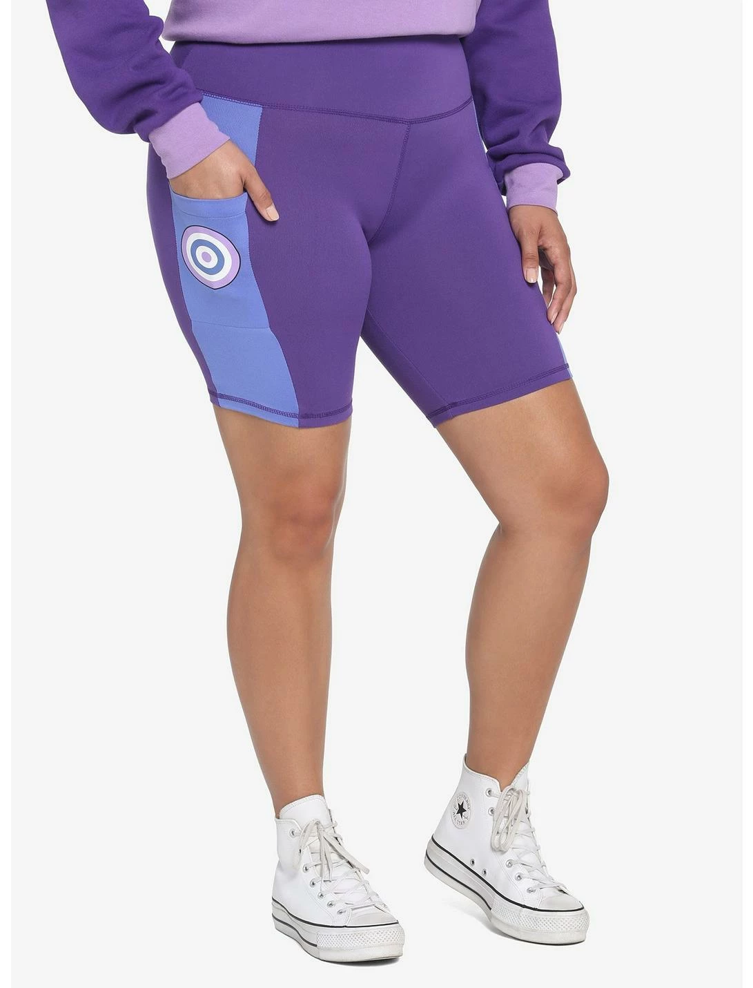 HUNIVERS Her Universe Marvel Hawkeye Kate Bishop Bike Shorts Plus Size 1 HUNIVERS Her Universe Marvel Hawkeye Kate Bishop Bike Shorts Plus Size