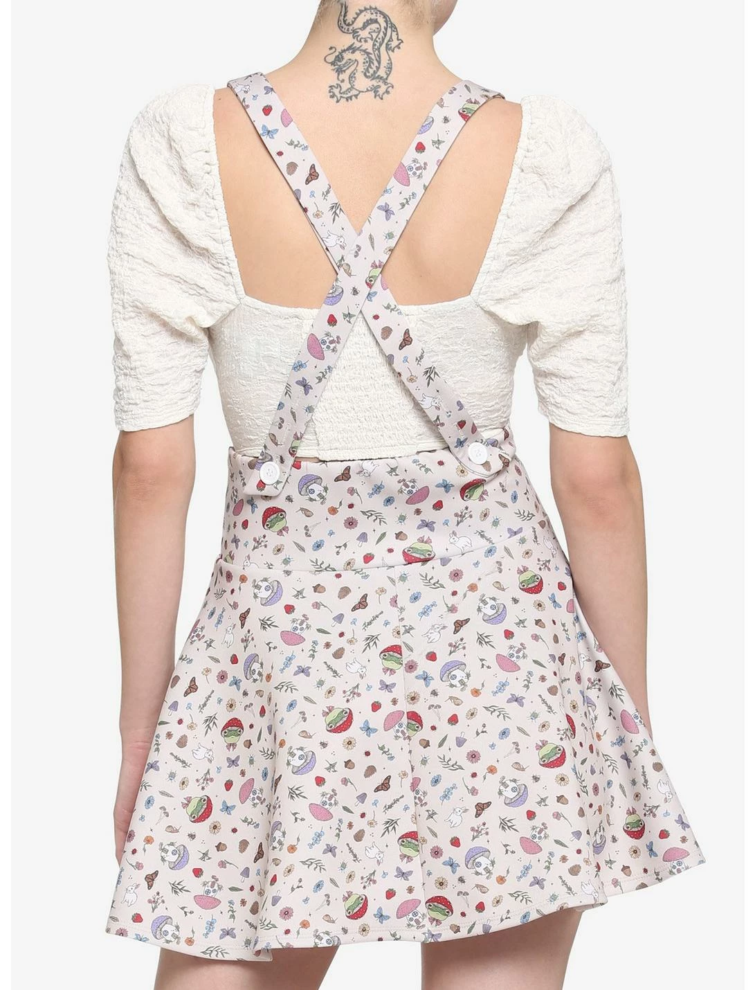 HUNIVERS Ivory Cottagecore Lace-Up Suspender Skirt 3 HUNIVERS Ivory Cottagecore Lace-Up Suspender Skirt - Image 3