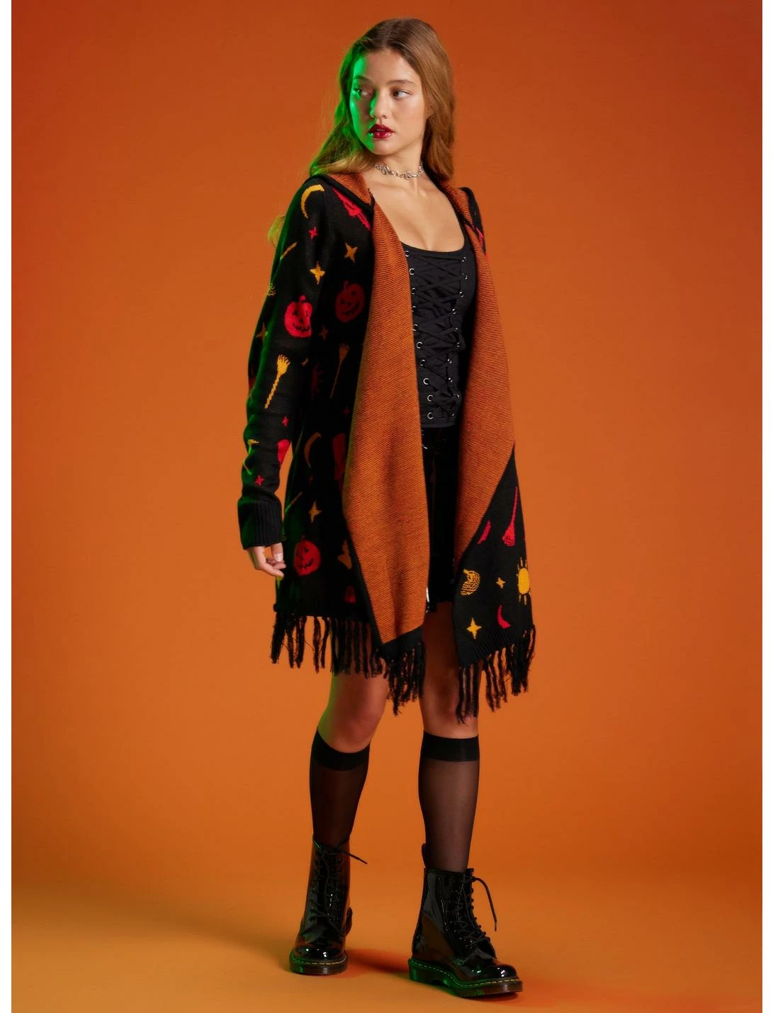 HUNIVERS Her Universe Disney Hocus Pocus Dani Hooded Fringe Cardigan 2 HUNIVERS Her Universe Disney Hocus Pocus Dani Hooded Fringe Cardigan - Image 2