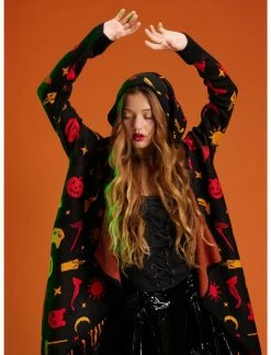 HUNIVERS Her Universe Disney Hocus Pocus Dani Hooded Fringe Cardigan