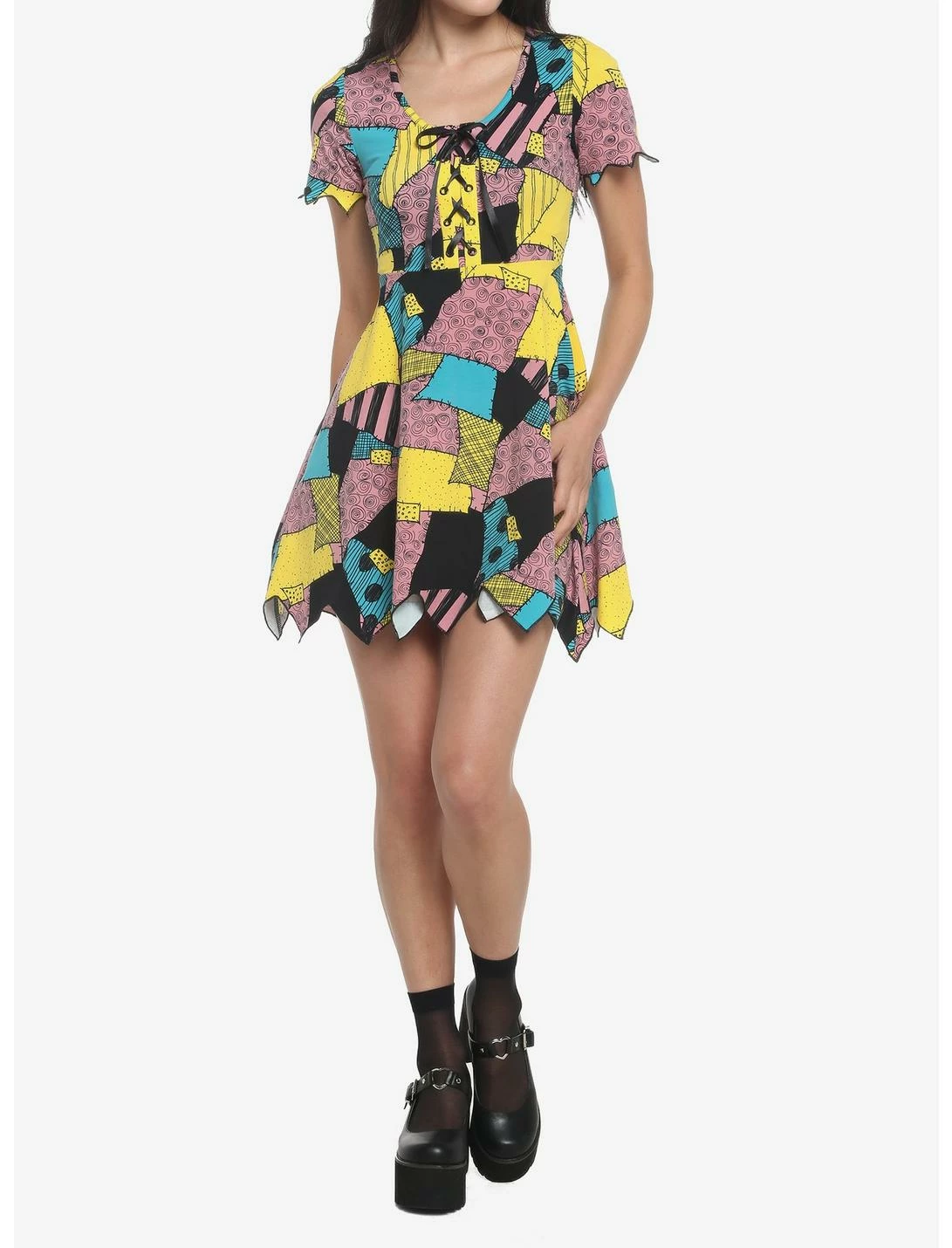 HUNIVERS The Nightmare Before Christmas Sally Patchwork Jagged Dress 2 HUNIVERS The Nightmare Before Christmas Sally Patchwork Jagged Dress - Image 2