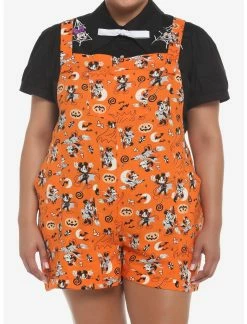 HUNIVERS Her Universe Disney Halloween Vintage Icons Soft Shortalls Plus Size
