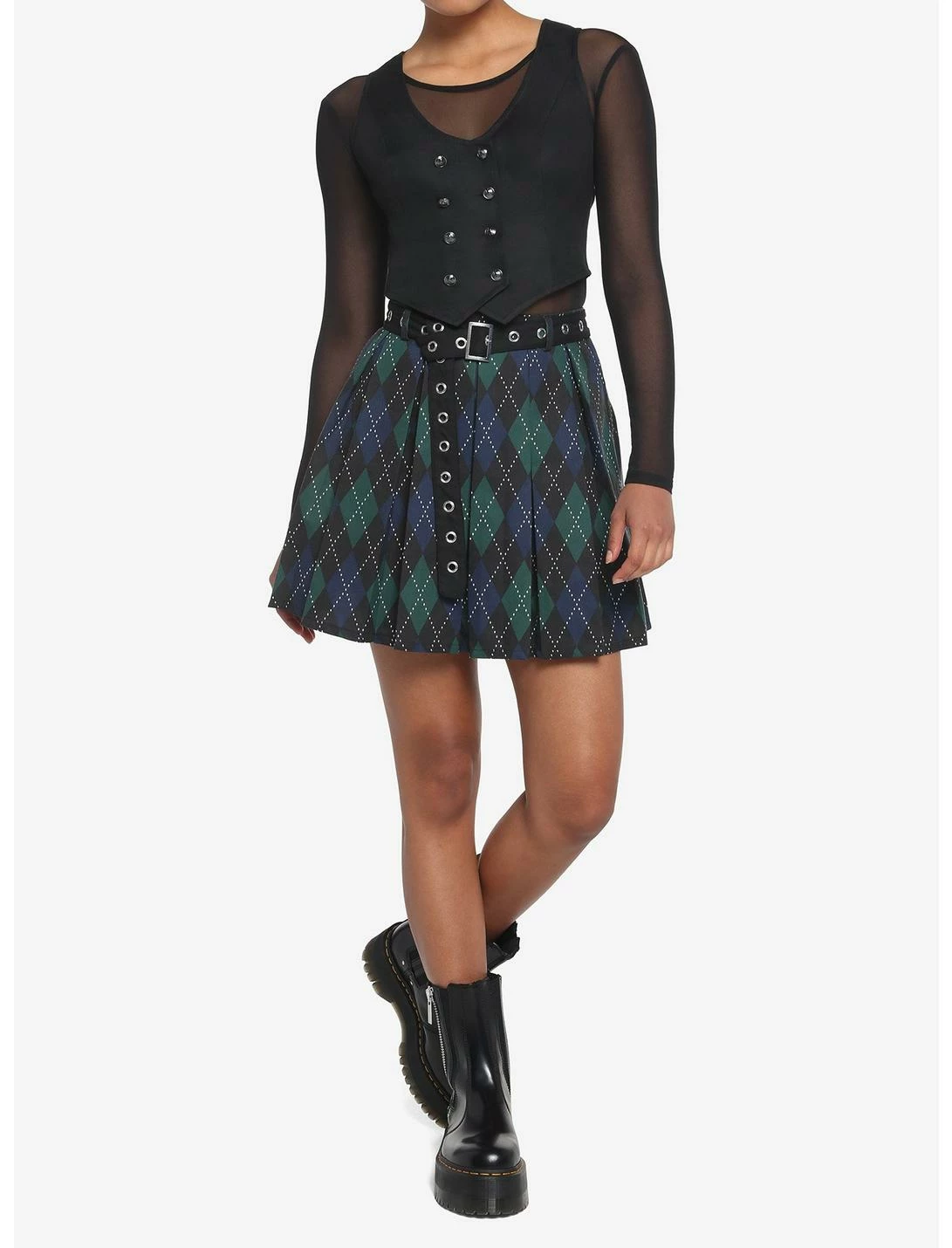 HUNIVERS Black Double-Breasted Girls Vest 2 HUNIVERS Black Double-Breasted Girls Vest - Image 2