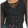 HUNIVERS Black Double-Breasted Girls Vest