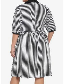 HUNIVERS Black & White Stripe Bow Retro Dress Plus Size -Dresses Online Store 18568419 av2