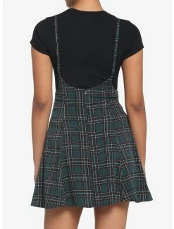 HUNIVERS Green Plaid High-Waisted Suspender Skirt 5 HUNIVERS Green Plaid High-Waisted Suspender Skirt -Dresses Online Store 18569445 av2