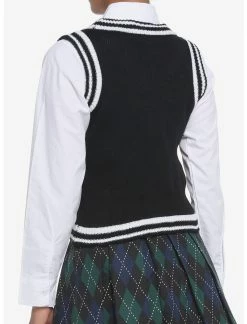 HUNIVERS Black & White Twofer Sweater Vest & Long-Sleeve Button-Up 5 HUNIVERS Black & White Twofer Sweater Vest & Long-Sleeve Button-Up -Dresses Online Store 18571647 av2