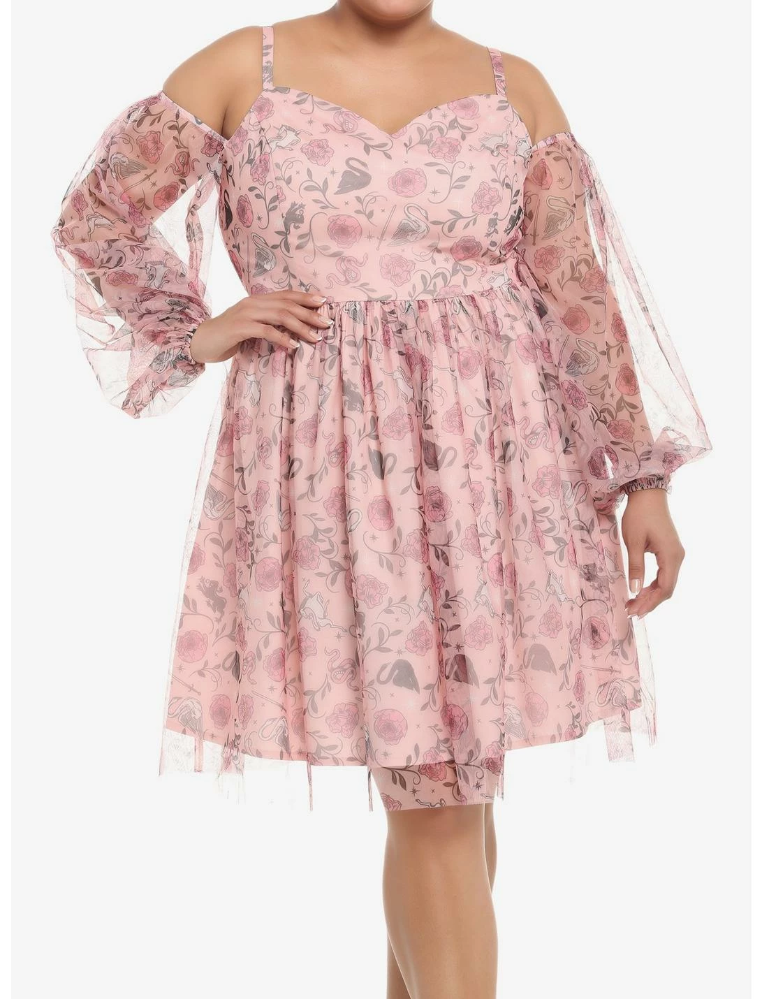 HUNIVERS The School For Good And Evil Evers Cold Shoulder Dress Plus Size 1 HUNIVERS The School For Good And Evil Evers Cold Shoulder Dress Plus Size