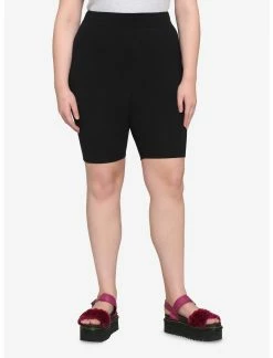 HUNIVERS Black 10 Inch Inseam Bike Shorts Plus Size