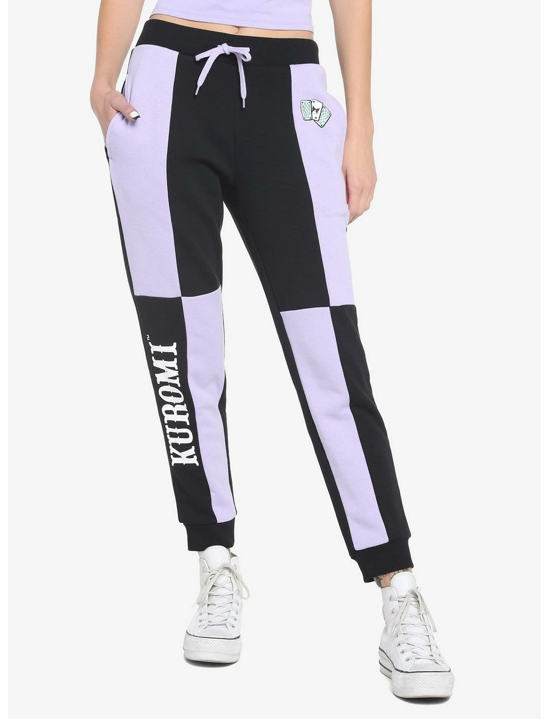 HUNIVERS Kuromi Fortune Teller Color-Block Sweatpants 1 HUNIVERS Kuromi Fortune Teller Color-Block Sweatpants