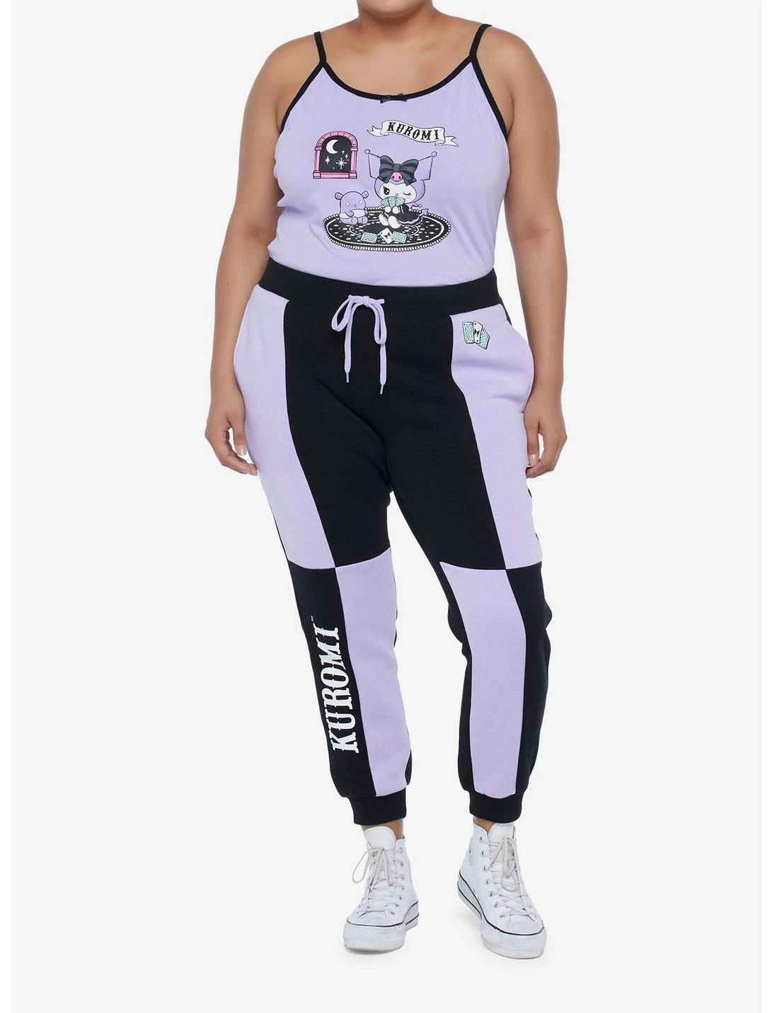 HUNIVERS Kuromi Fortune Teller Color-Block Sweatpants Plus Size 2 HUNIVERS Kuromi Fortune Teller Color-Block Sweatpants Plus Size - Image 2