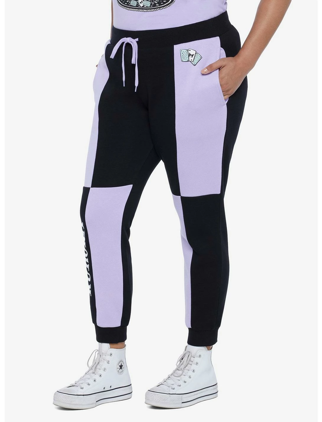 HUNIVERS Kuromi Fortune Teller Color-Block Sweatpants Plus Size 4 HUNIVERS Kuromi Fortune Teller Color-Block Sweatpants Plus Size - Image 4