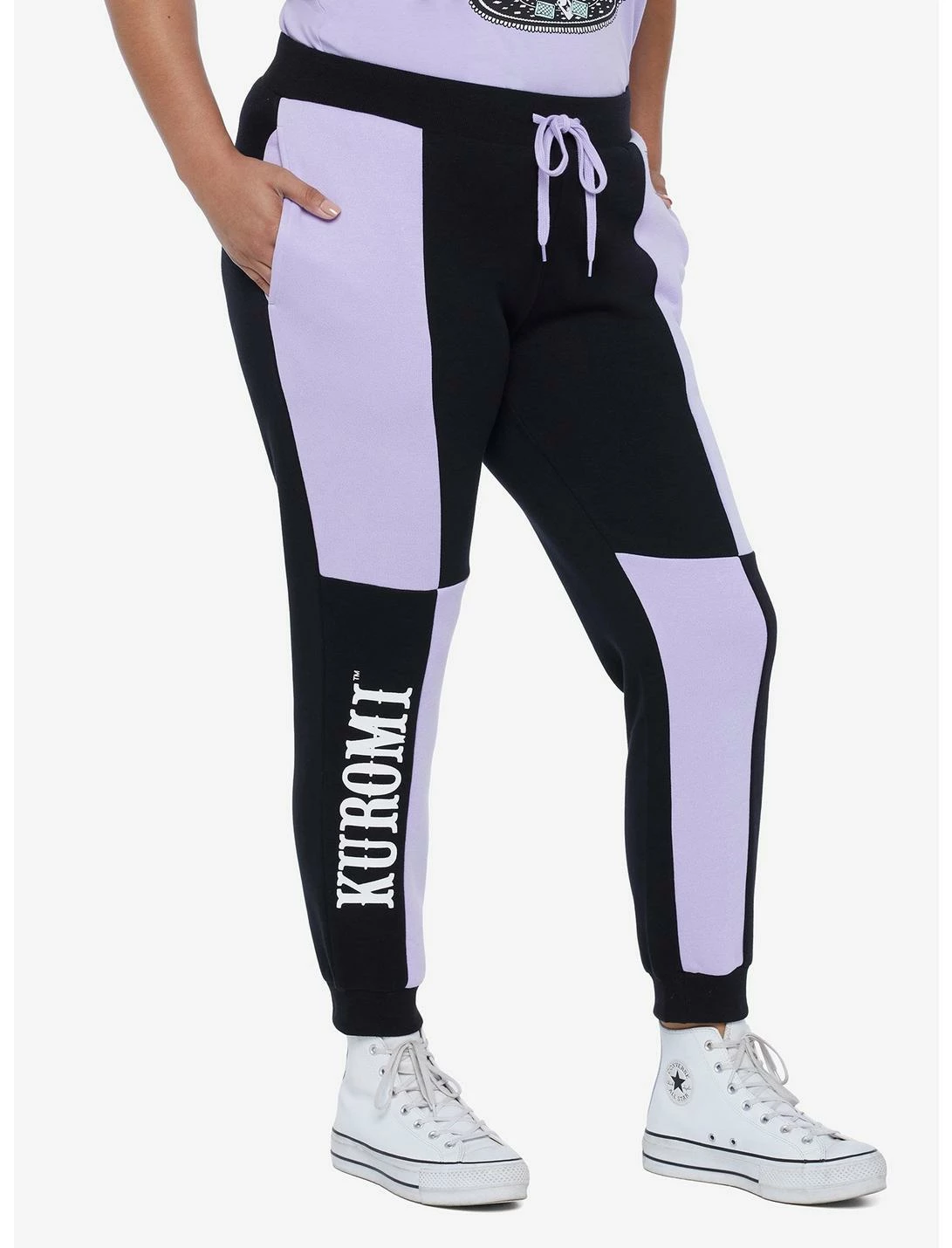 HUNIVERS Kuromi Fortune Teller Color-Block Sweatpants Plus Size 1 HUNIVERS Kuromi Fortune Teller Color-Block Sweatpants Plus Size