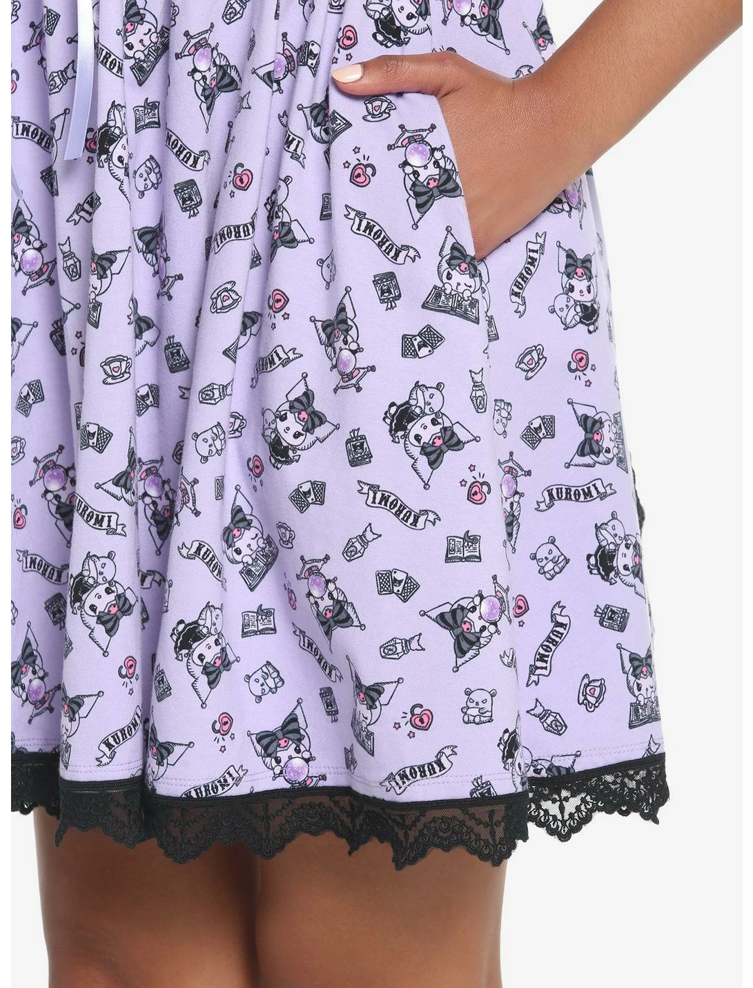 HUNIVERS Kuromi Crystal Ball Lolita Lace Dress 5 HUNIVERS Kuromi Crystal Ball Lolita Lace Dress - Image 5