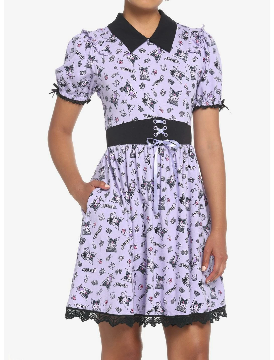 HUNIVERS Kuromi Crystal Ball Lolita Lace Dress 1 HUNIVERS Kuromi Crystal Ball Lolita Lace Dress